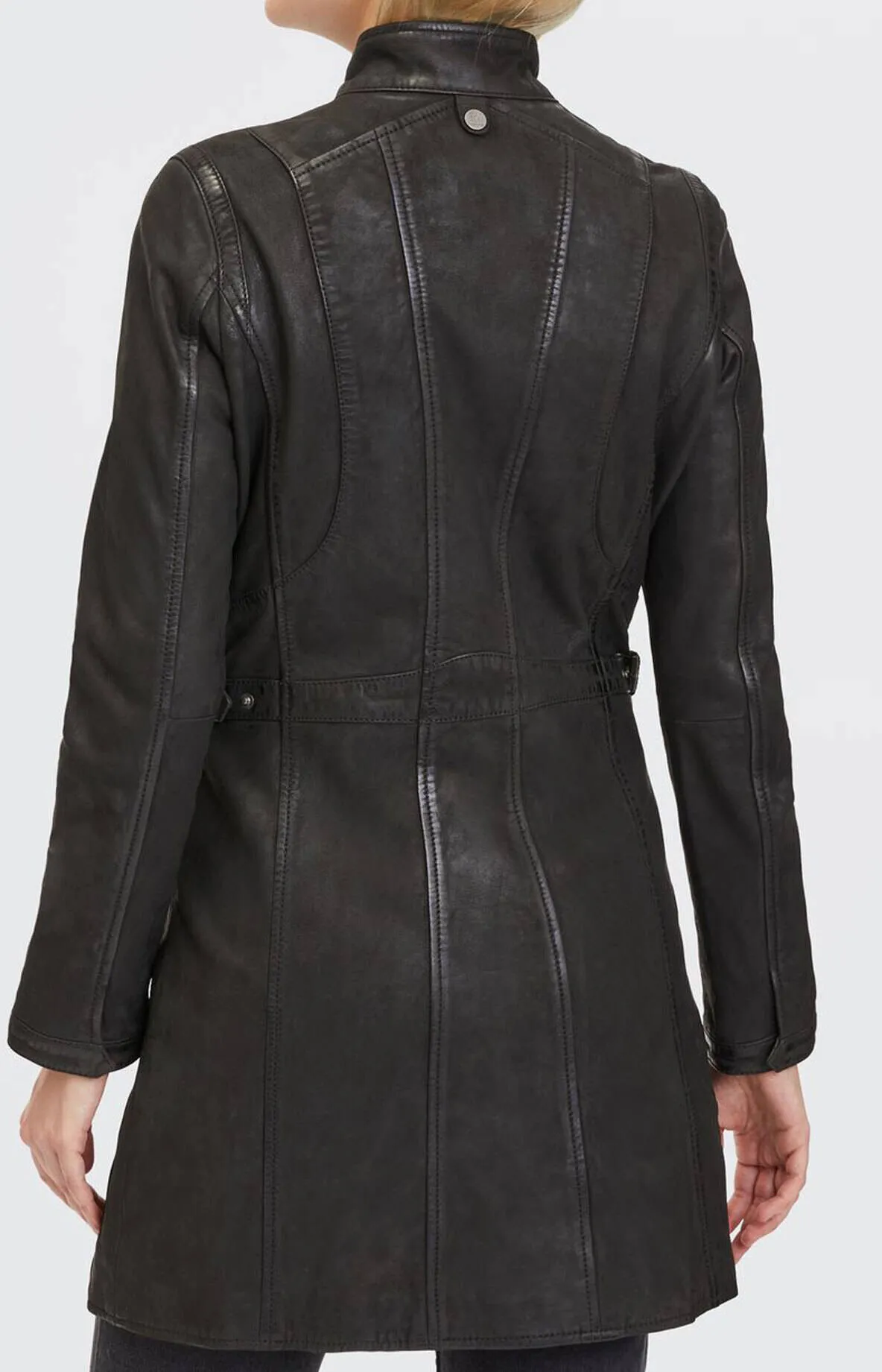 Women's black lambskin coat \margarethe\