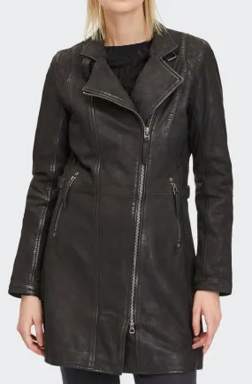 Women's black lambskin coat \margarethe\