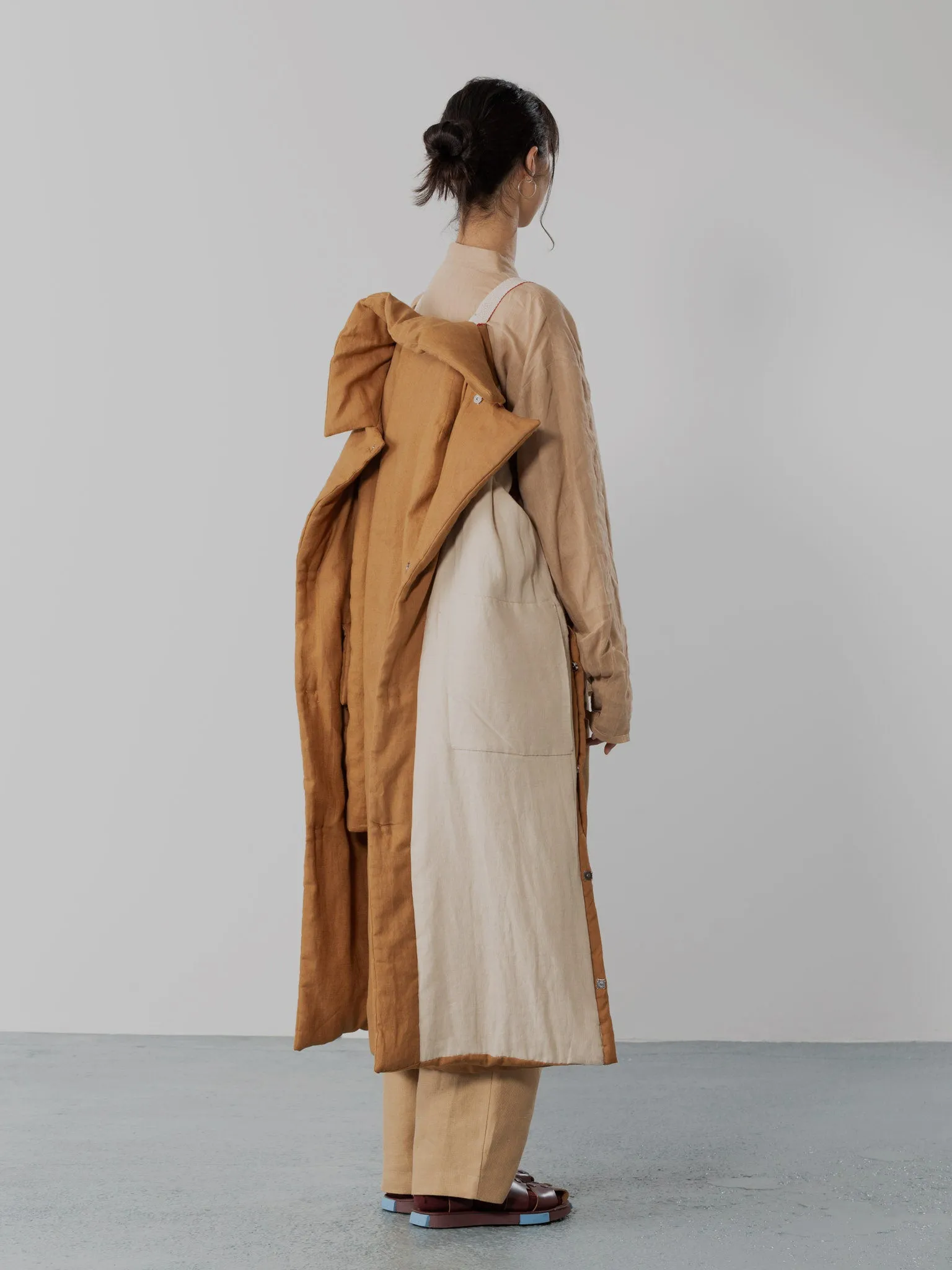 Wool Padded Coat | Camel