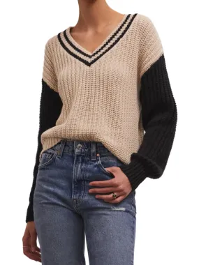 Z Supply Hunter Varsity Sweater in Dove