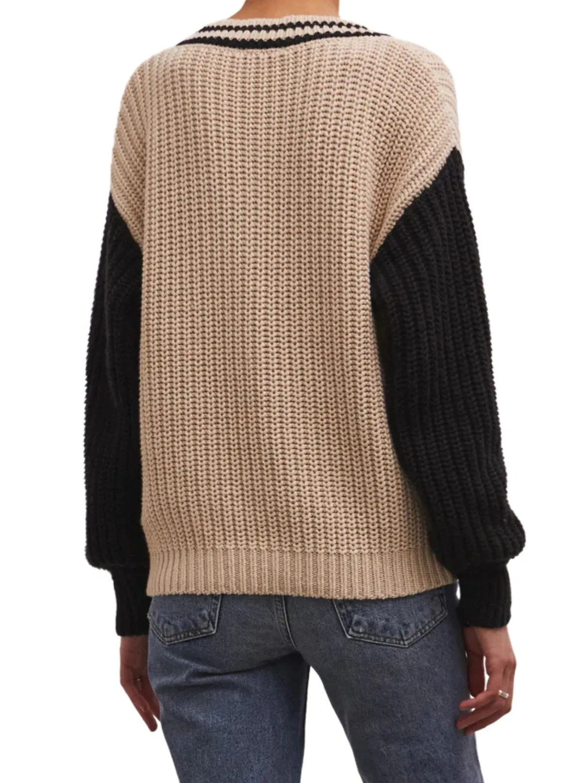 Z Supply Hunter Varsity Sweater in Dove